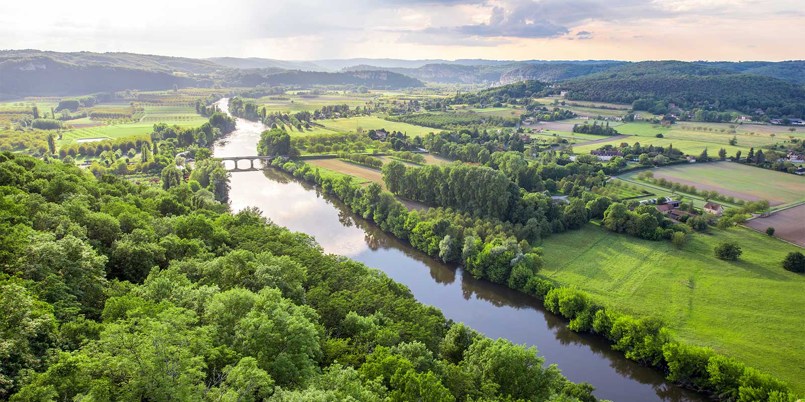 Landscape of the Dordogne in France