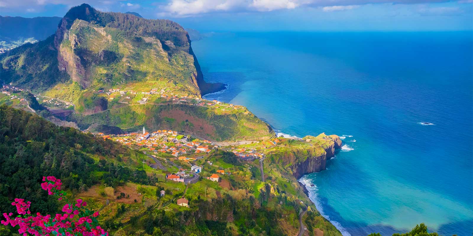 Aerial of Faial City Fort in Madeira